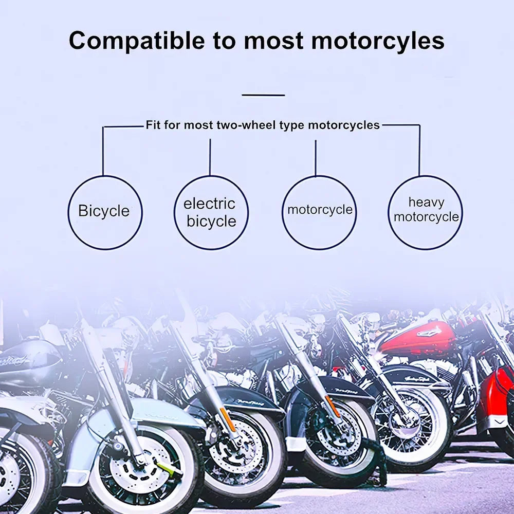 Motorcycle TPMS Tire Pressure Monitoring System Temperature Alarm With 2 External Sensors Moto Tyre Alarm Systems Real Time