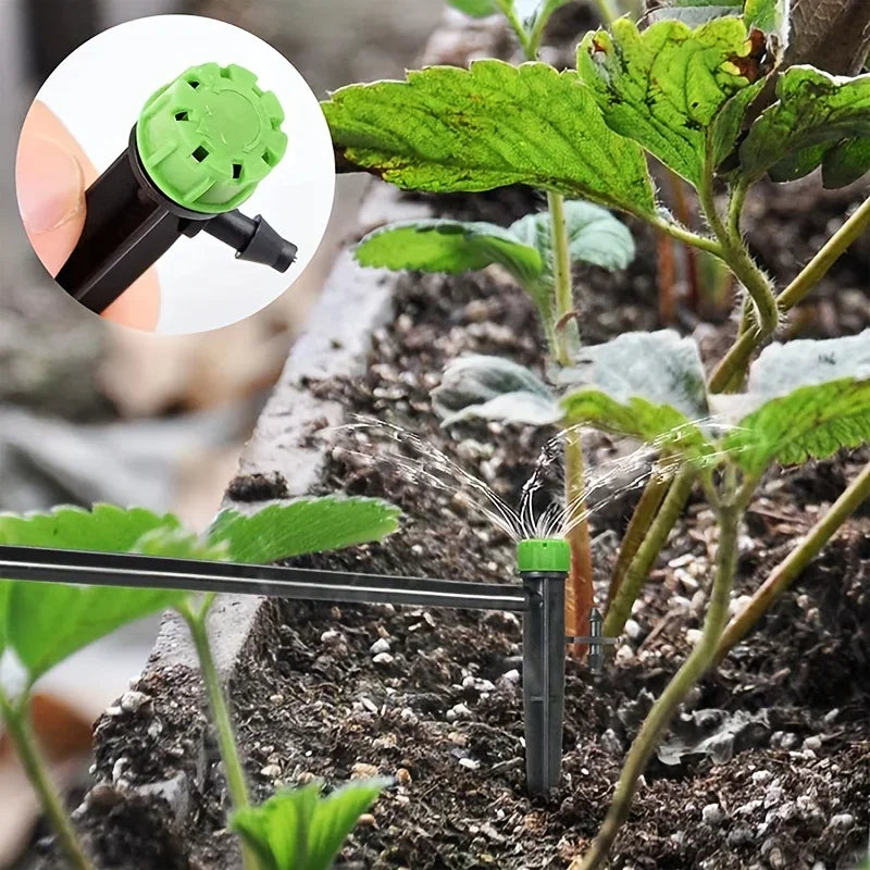 Adjustable Stake Drip Emitter, Black/Green Options