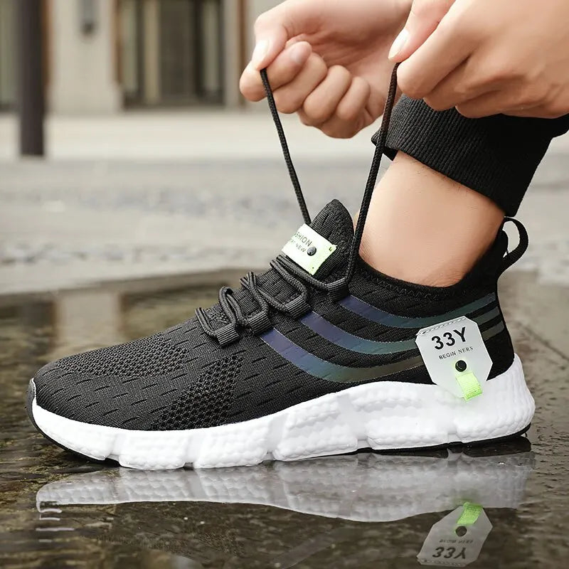 Mesh veterschoenen voor heren