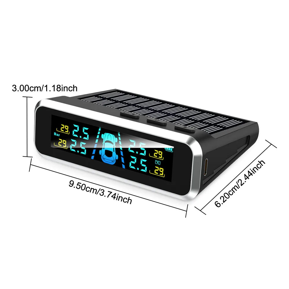 Solar TPMS Tire Pressure Monitoring System with External Sensors