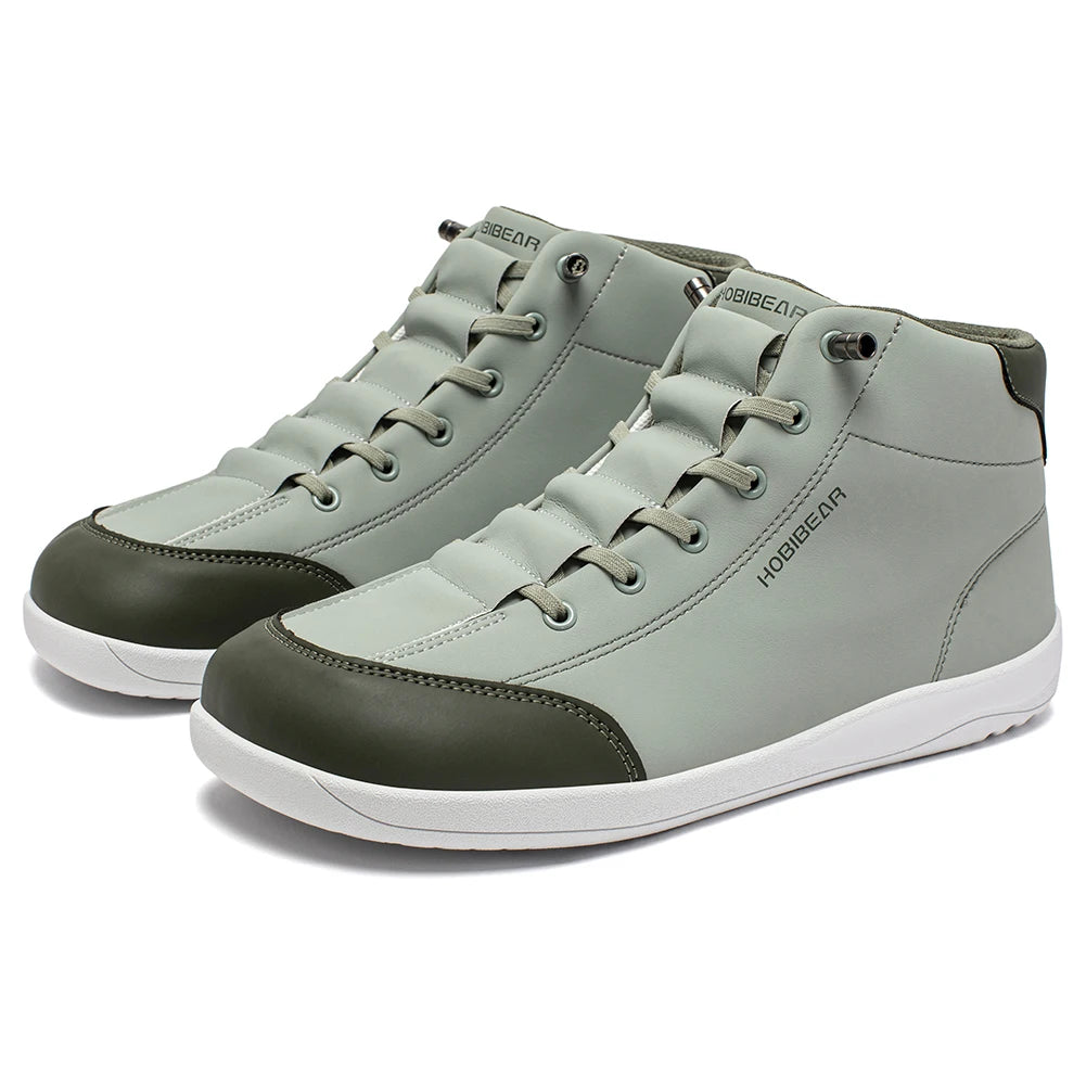 Botas de Cano Médio Barefoot HOBIBEAR para Homem e Mulher, Biqueira Larga, Botas de Tornozelo para Exterior, Antiderrapantes, em Pele Artificial