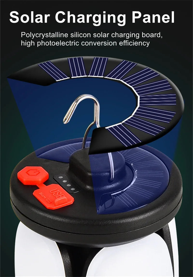 Rechargeable Camping Lantern with Folding LED Panels