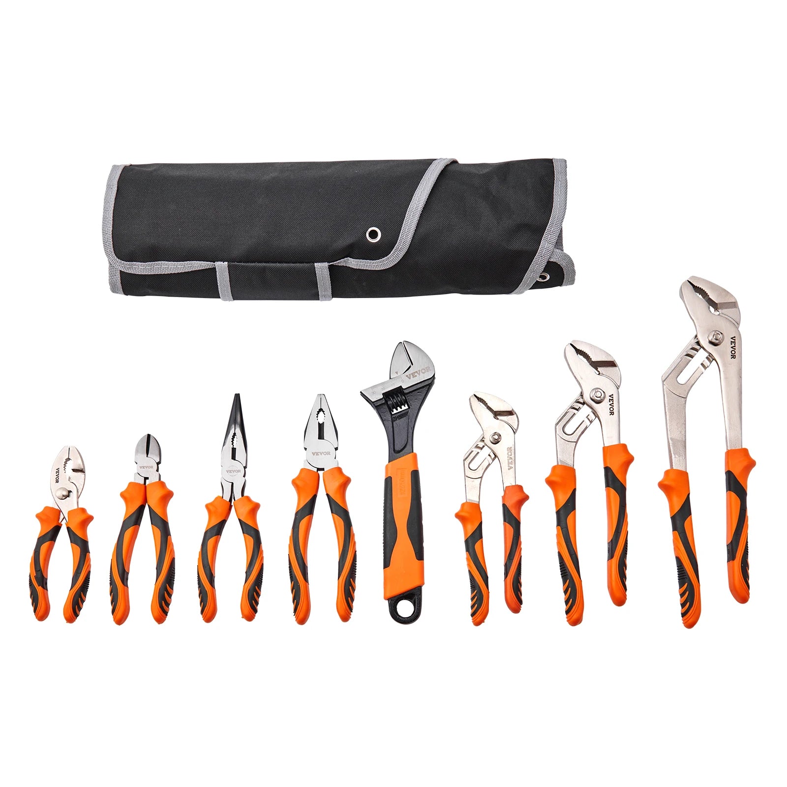 Ensemble de 8 pinces avec clé réglable Kit d'outils en acier robuste