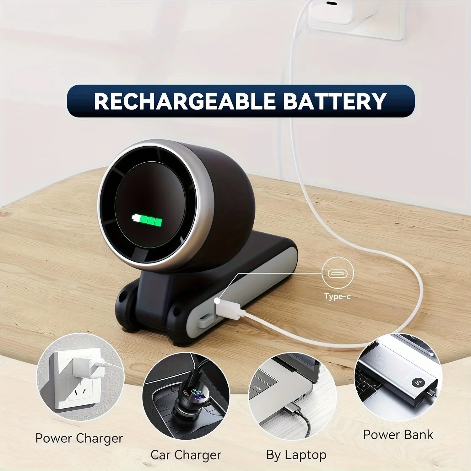 Foldable USB Rechargeable Handheld Fan, 5-Speed Quiet Cooling