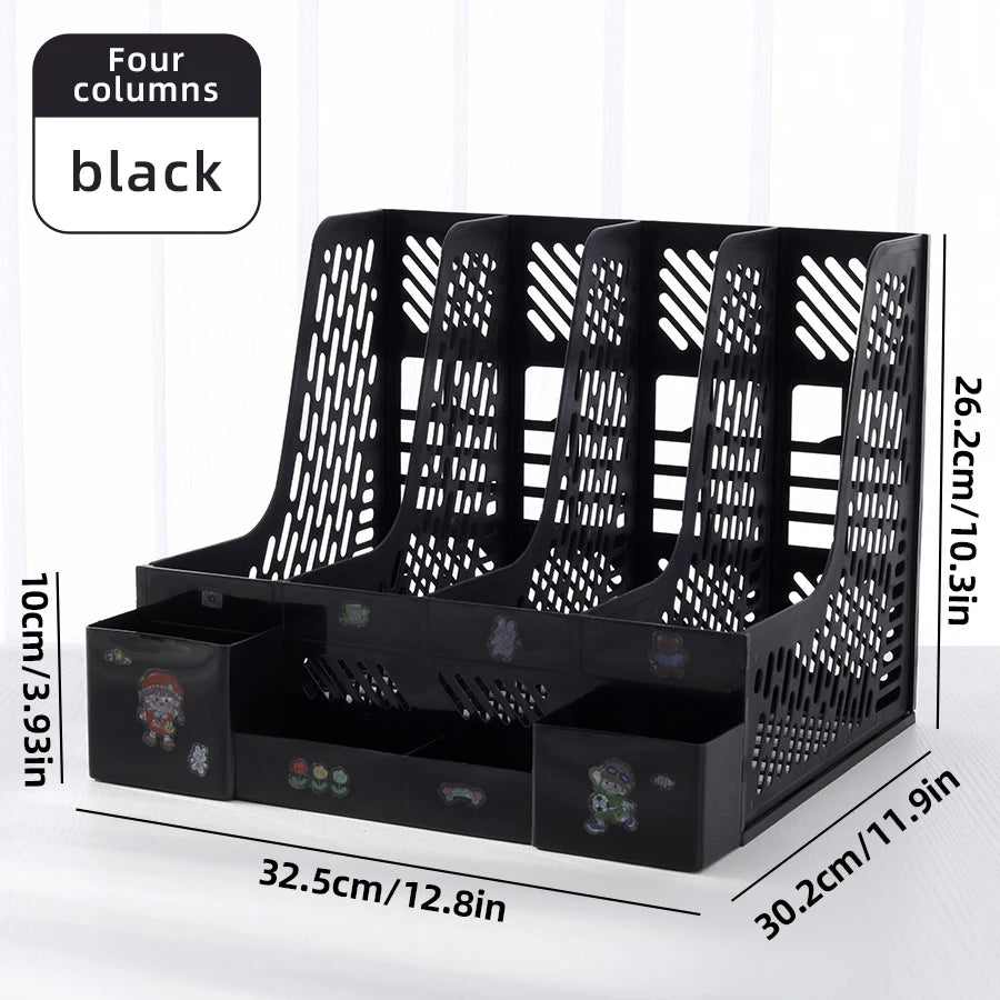 Four-Section Desktop File and Document Organiser