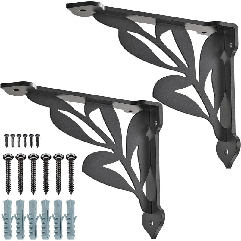 Heavy Duty Metal Corner Bracket 2-4 Packaged with Hardware Components 20.32x17.78cm Wall Mounted Shelf Bracket Corner Storage Ra