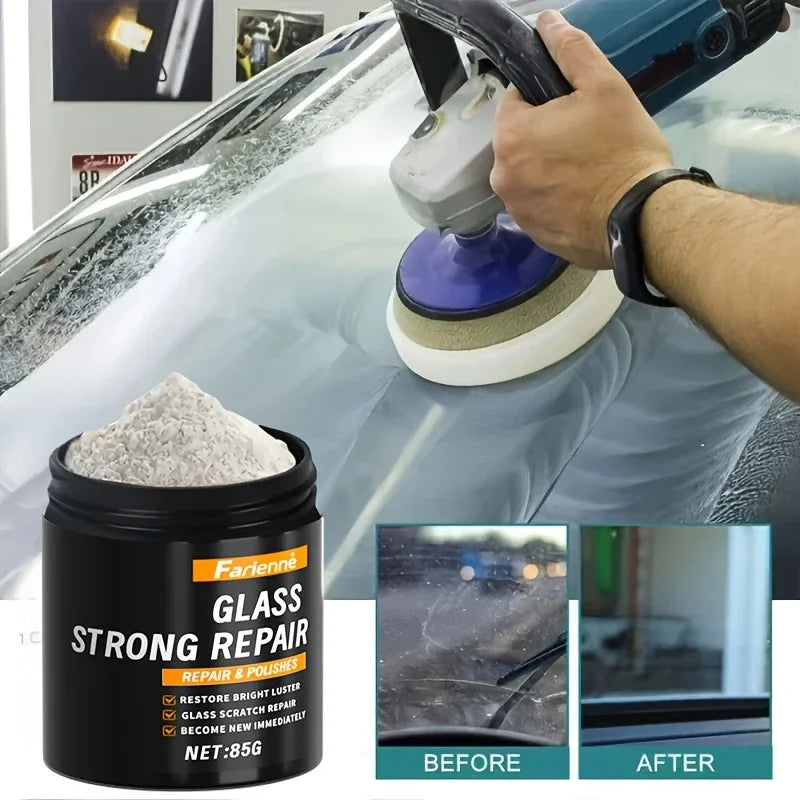 Pó de polimento de vidro Super|Restaurar claridade do vidro|Polimento para brilho|Pó de reparação de riscos no vidro|Reparo de riscos a nanoscale