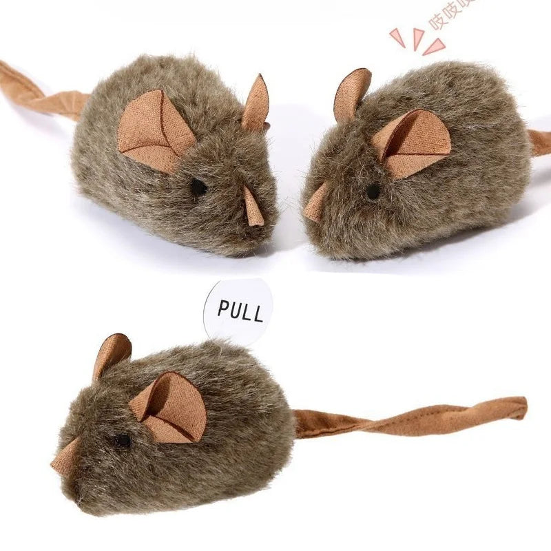 Sound-Activated Plush Mouse Cat Toy