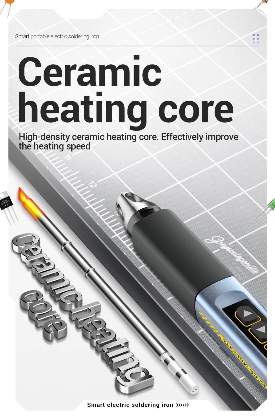 ANENG SL108 Electric Soldering Irons kit PD 96W QC Adjustable Temperature Fast Heat Portable Digital Smart Soldering Iron Tools