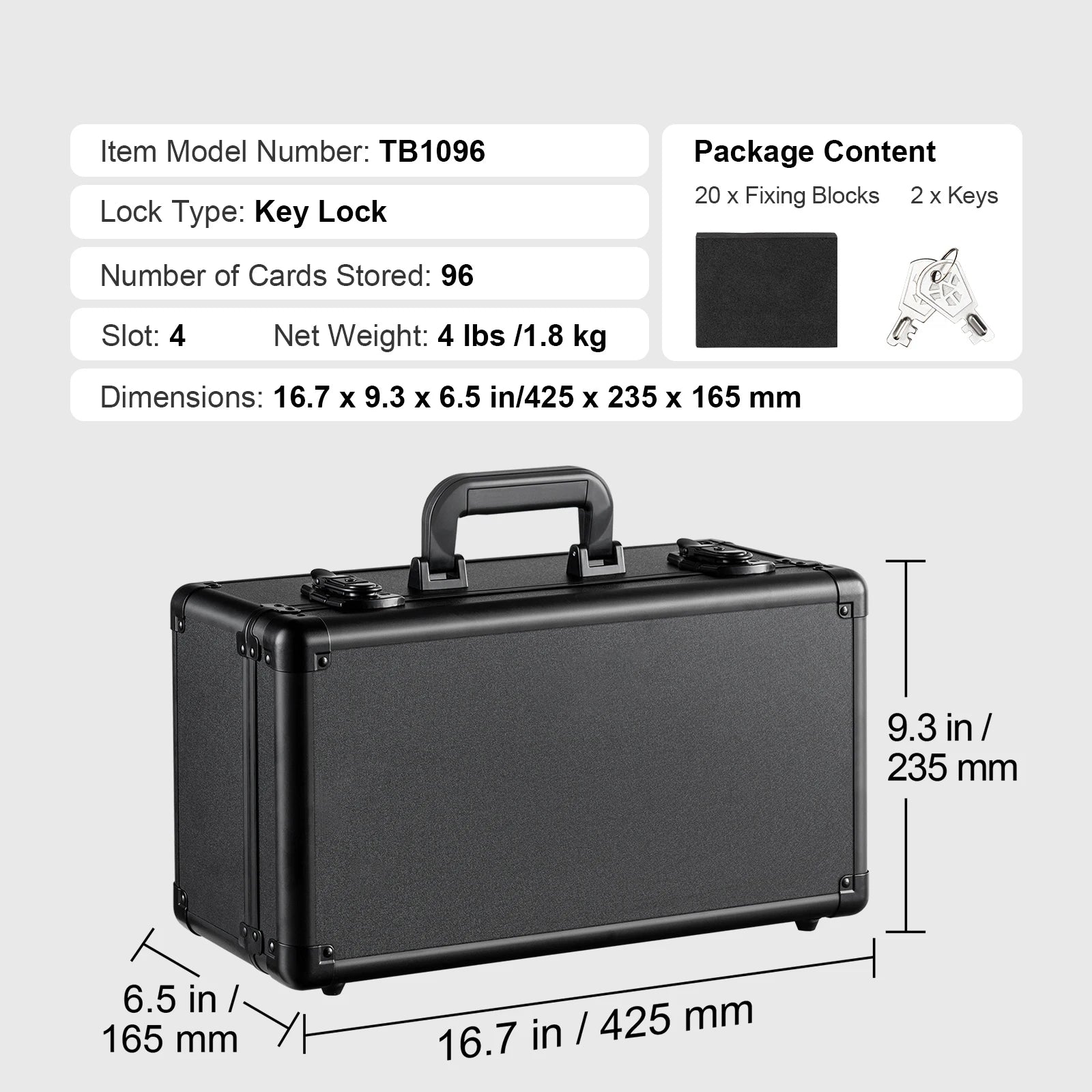 Graded Card Storage Box with Lock for PSA BGS SGC Cards