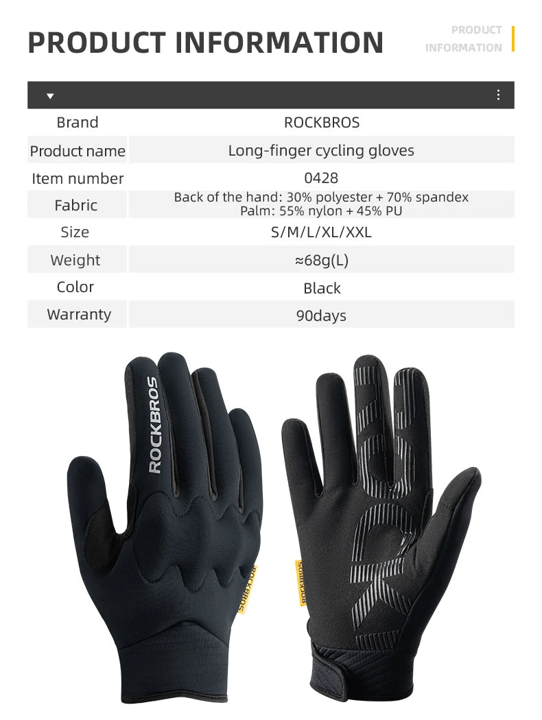 Winter Fahrradhandschuhe mit Touchscreen & Rutschfestem Griff