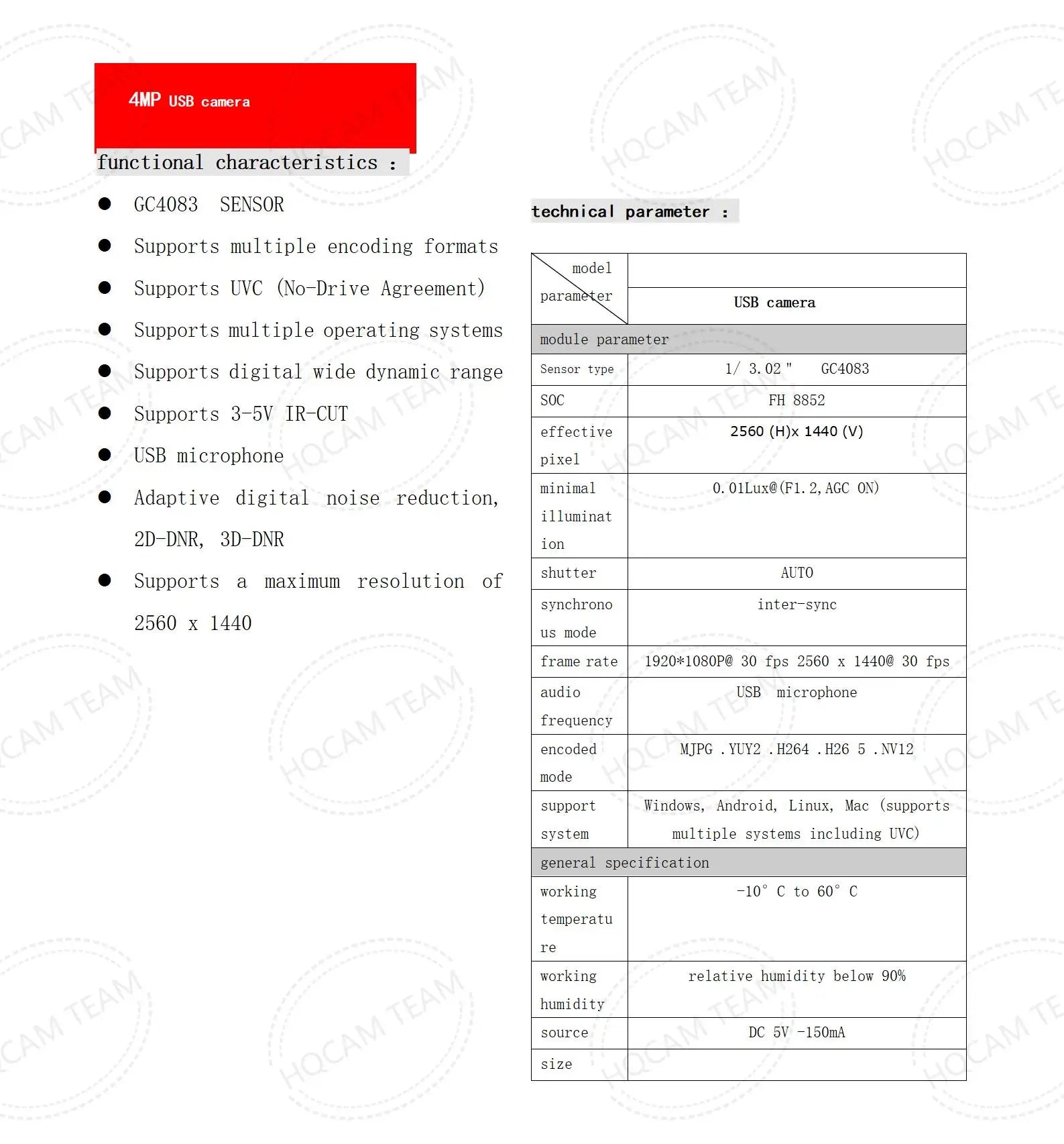 4K IMX415 USB Webcam with 2.8-12mm Varifocal Lens