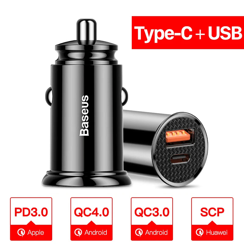 USB Car Charger - USB-A and USB-C Options