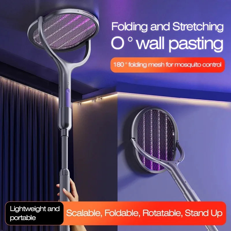 Extendable Electric Mosquito Swatter and Lamp
