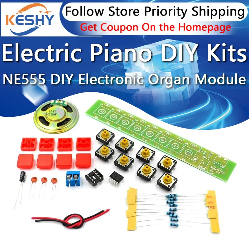 Električna klavir DIY komplet, NE555 DIY modul elektronske orgle, elektronske vaje za spajkanje, kompleti za učenje, modul elektronske orgle