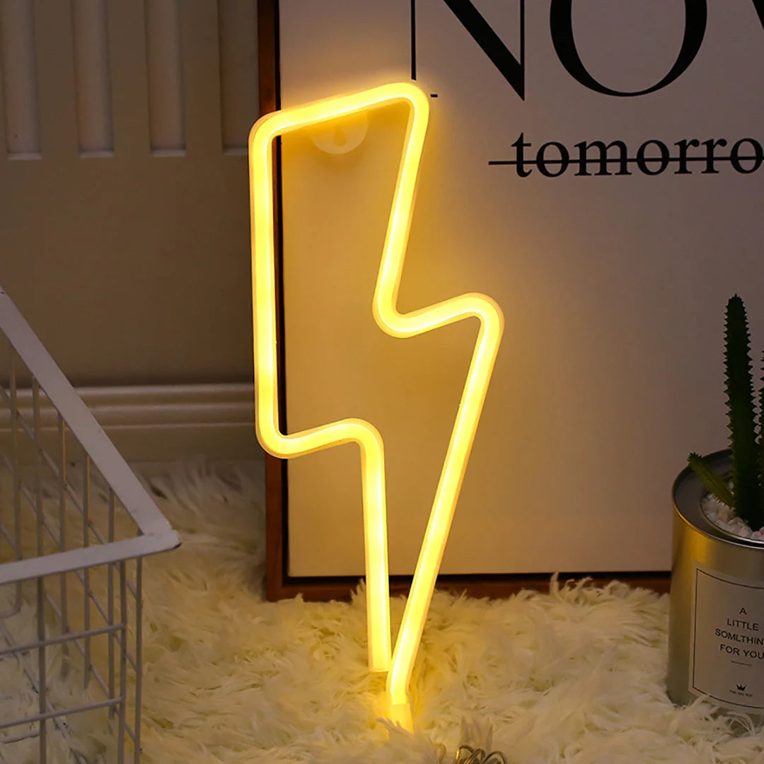 Neonska LED svjetiljka u obliku munje