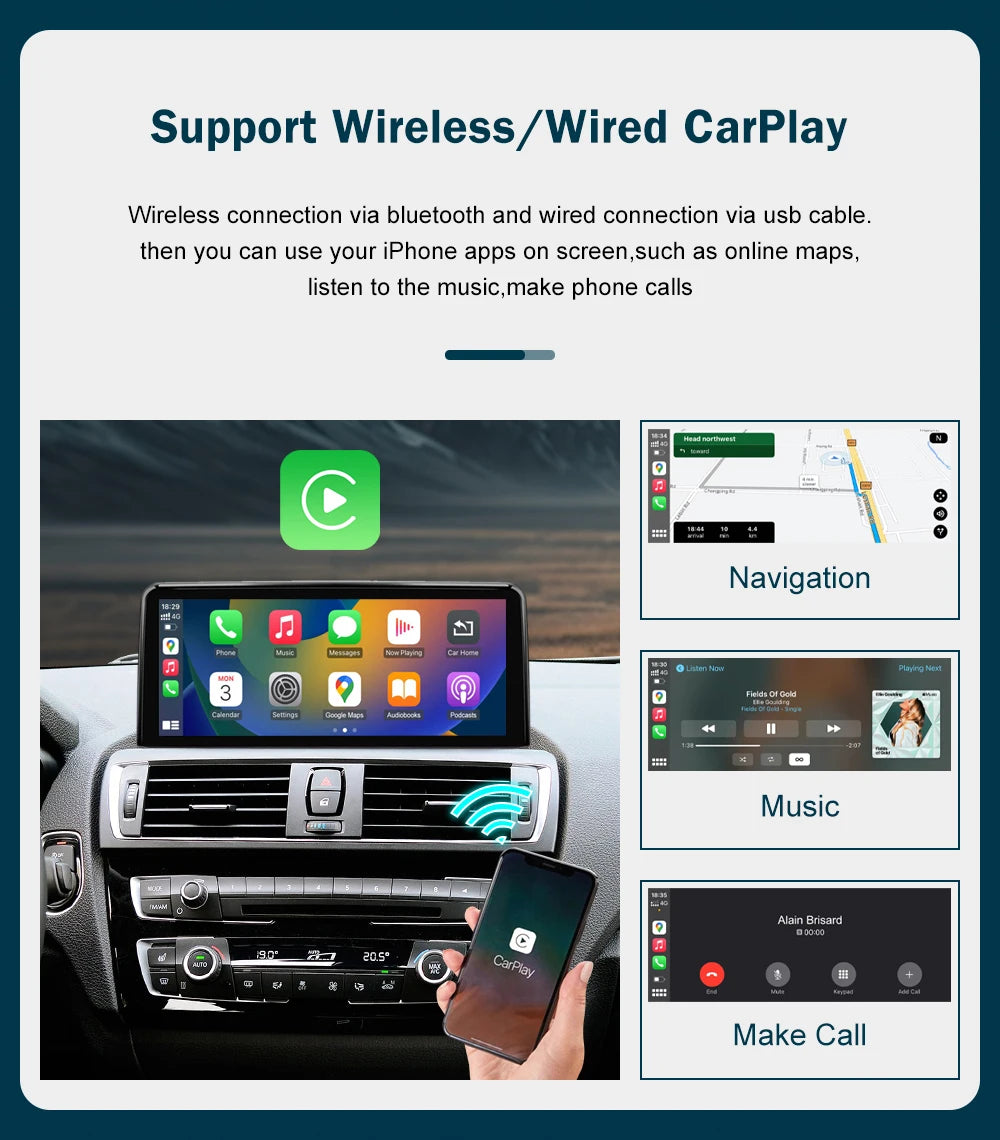 Bezdrátový displej CarPlay pro BMW řady 1–4