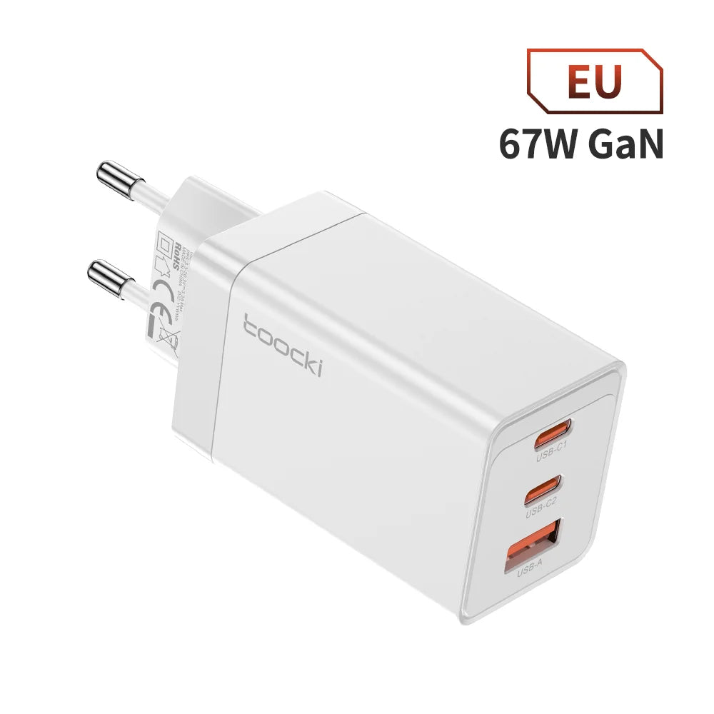 Toocki 67W GaN USB C Charger Fast Charging Multi-Color Type C Charger for Macook iPhone 15 14 13 12 Pro Max Samsung Xiaomi POCO