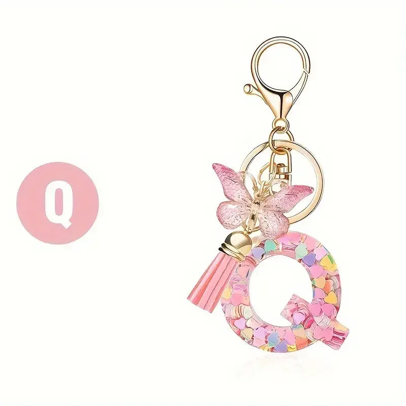 Fashion DIY Κεφαλίδες A-Z Letters keychain Μεταλλικός Φαρέτρα Pendant Key Chain Γυναίκες Κλειδί Αυτοκινήτου Αλυσίδα Απλό Γράμμα Όνομα Κλειδί Δώρο Κοσμήματα
