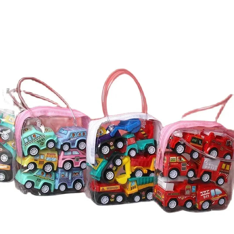 Six Pull-Back Toy Vehicles