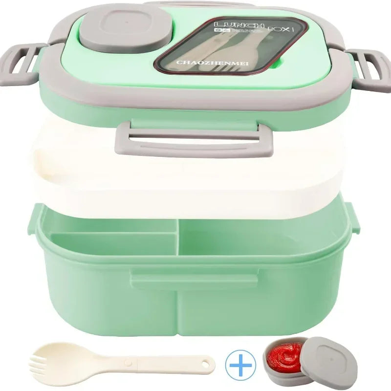 1200ml Four-Section Lunch Box with Cutlery