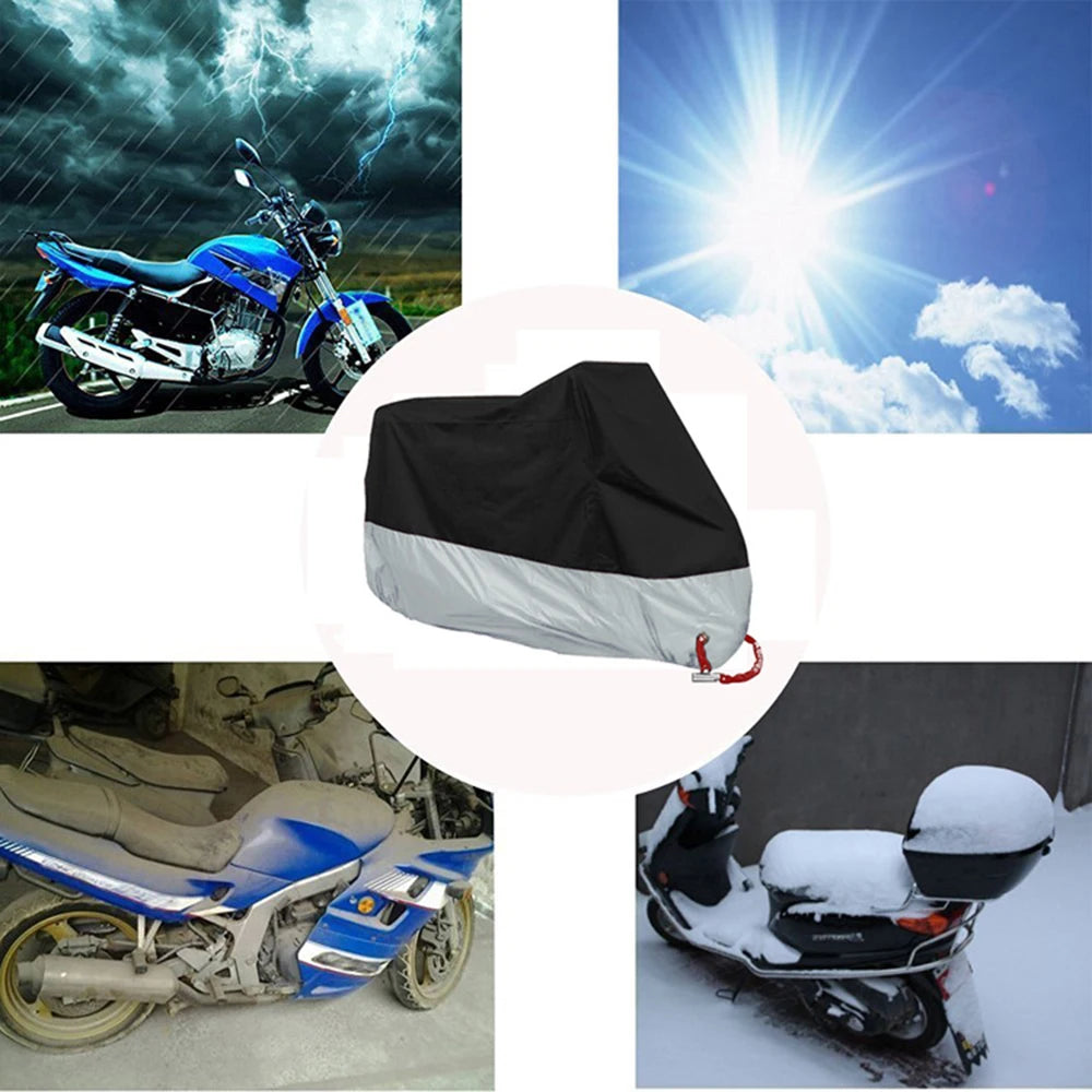 Motorcycle Cover Waterproof Moto Rain Cover Dustproof UV Protective Outdoor Indoor Motocross Scooter Motorbike Cover All Season