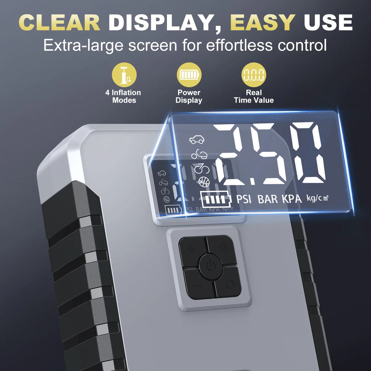 Prenosný štartér autobatérie s digitálnym displejom