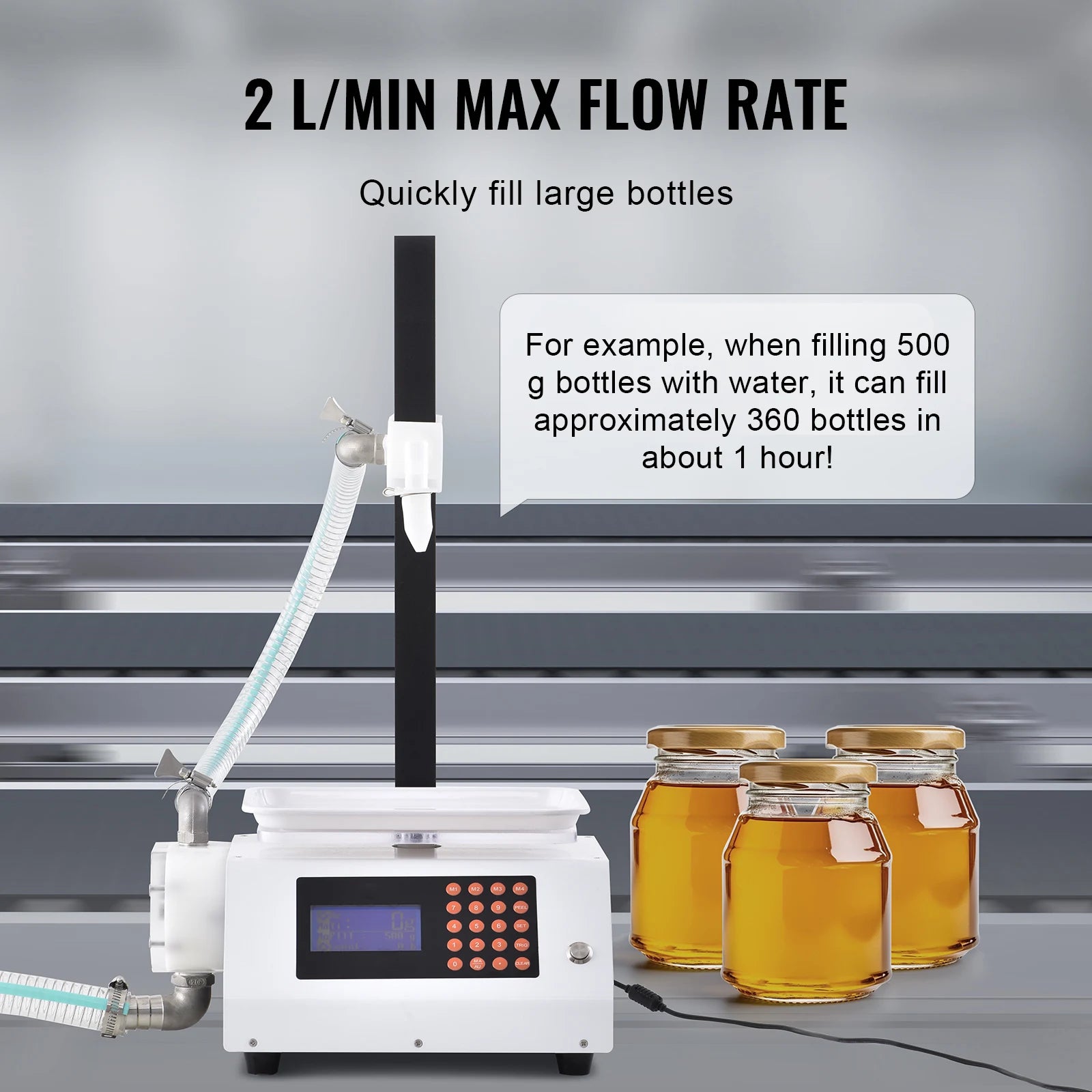 Automatic Liquid Filling Machine with Gear Pump 50–5000g