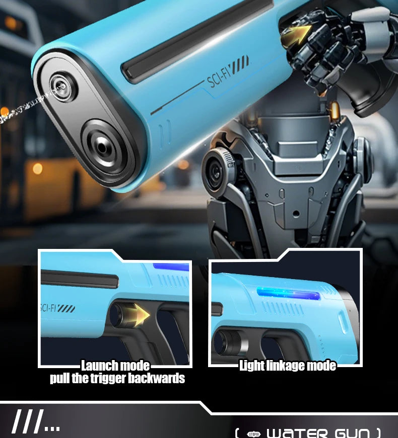 Electric Automatic Water Storage Gun Toys Portable Children Summer Beach Outdoor Fight Fantasy Spray Gun Toys Boy Kid Adult Game