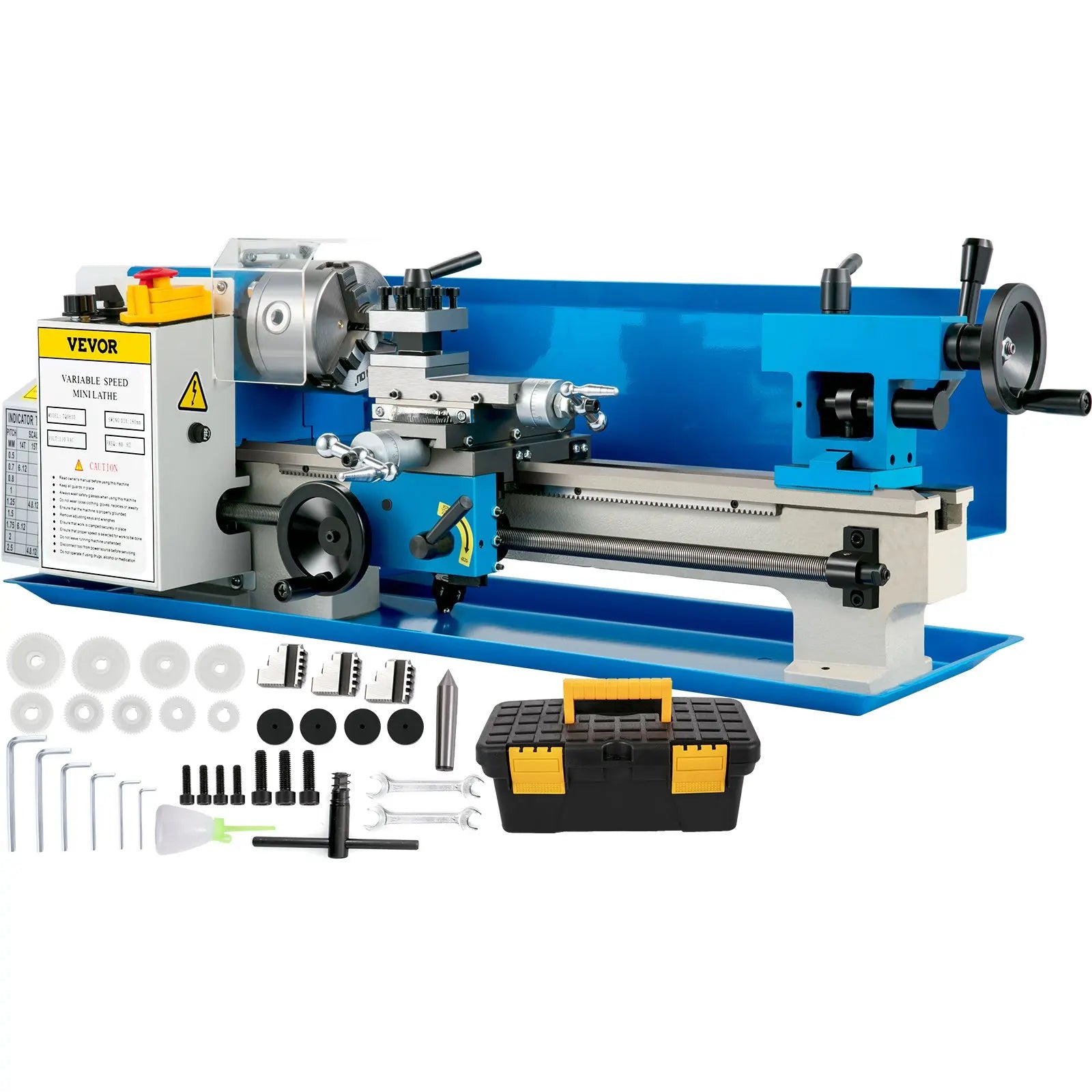 7x14 Inch Mini Metal Lathe 550W Variable Speed 50–2500 RPM