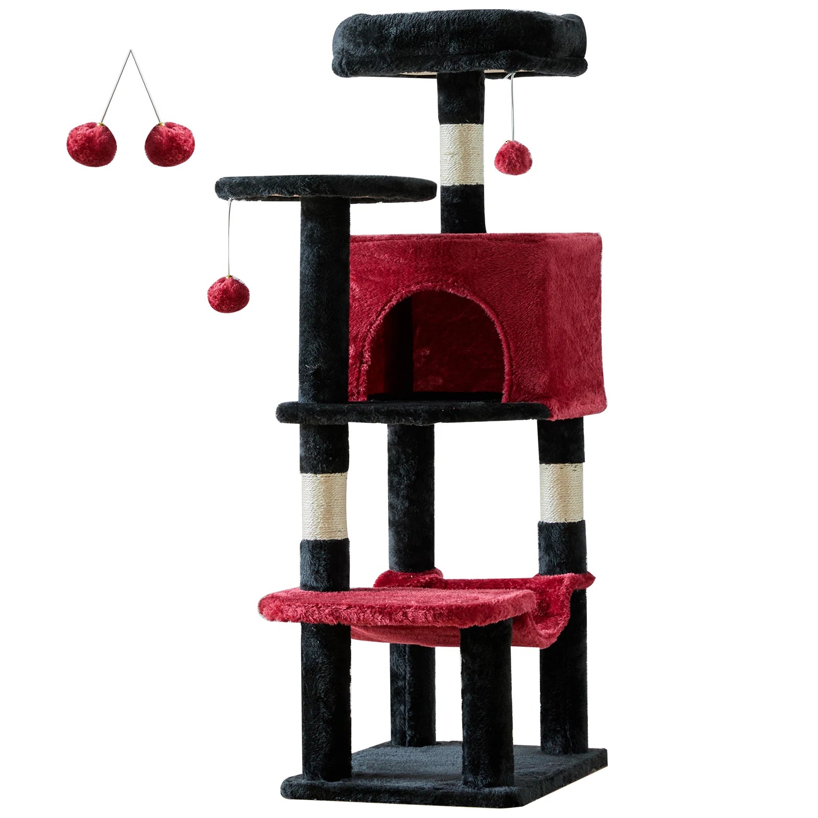 44" Multi-Level Cat Tree with Condo, Hammock & Sisal Scratching Posts