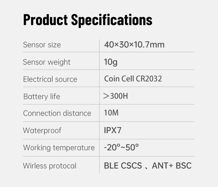 XOSS Vortex Speed Cadence Sensor for Bicycle Computer IPX7 Waterproof 300Hrs Battery Life Bluetooth ANT+ Bike Accessories MTB