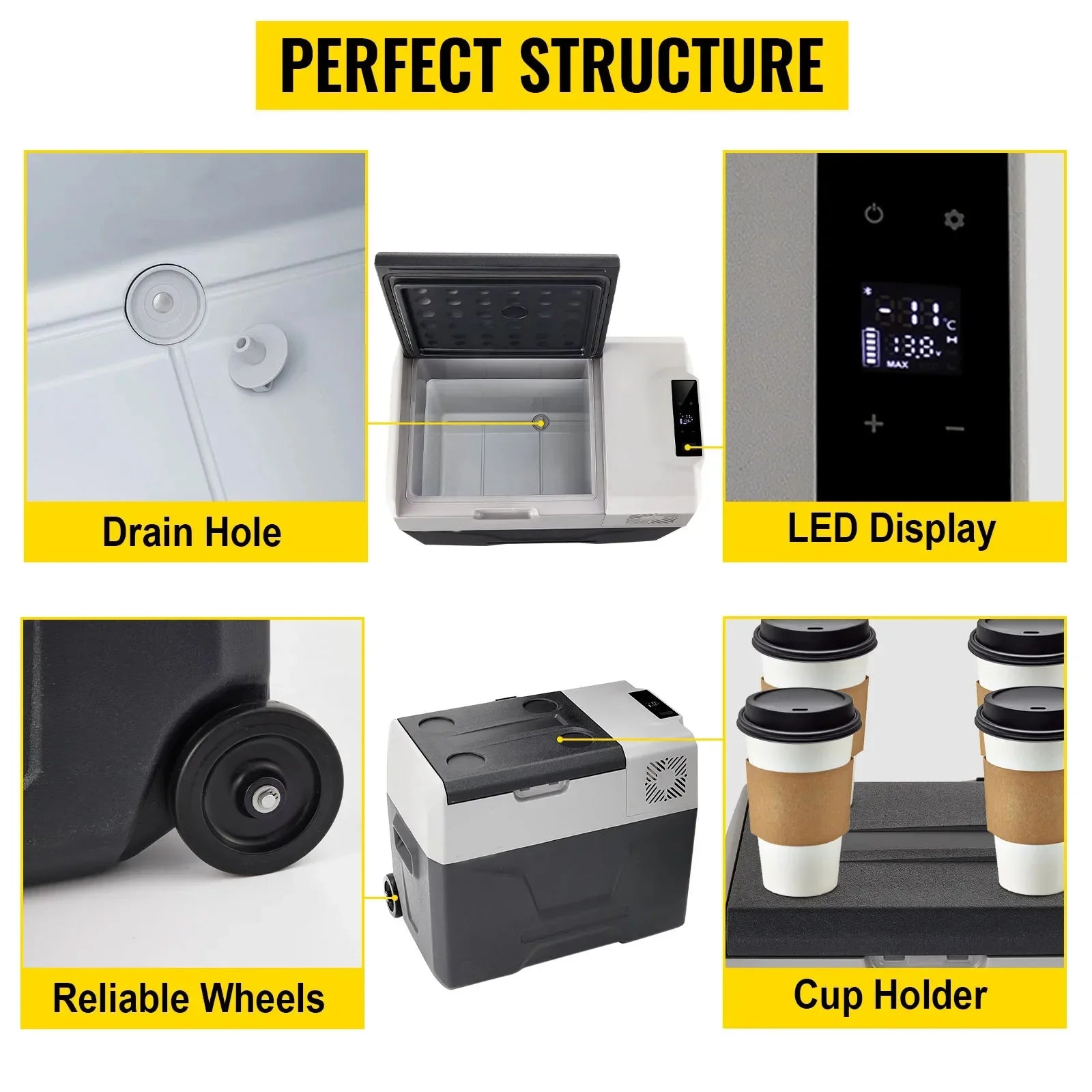 Portable Compressor Refrigerator Freezer 15L, 12/24V & 100-240V