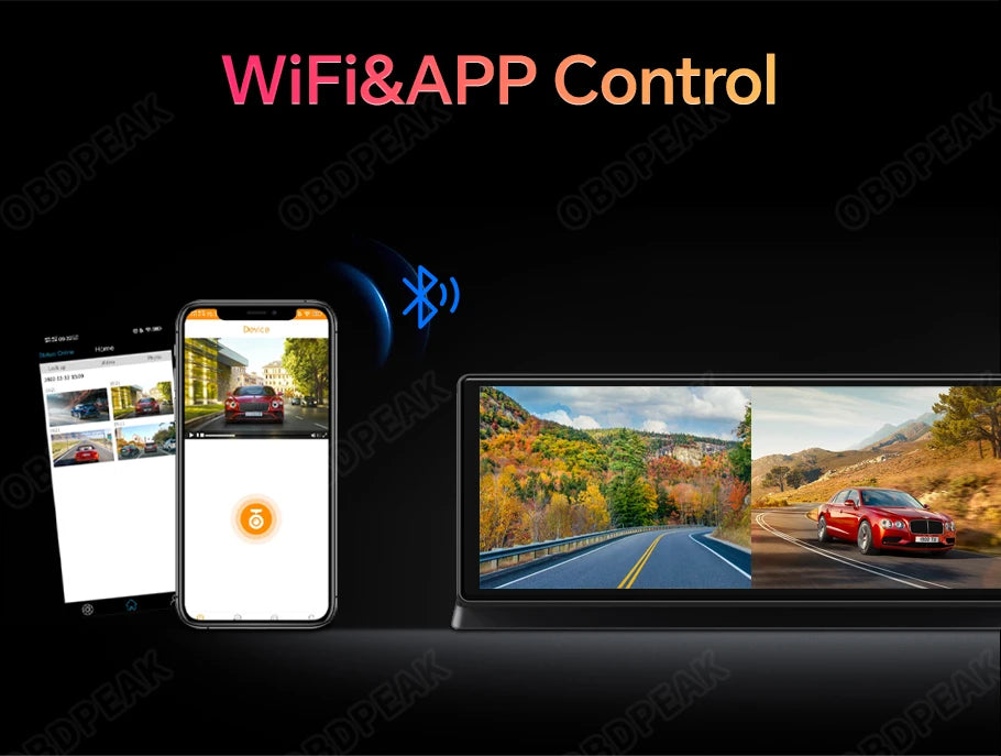 Front 5K Rear 1080P Dash Cam with 11.3-Inch Touch Screen and Night Vision