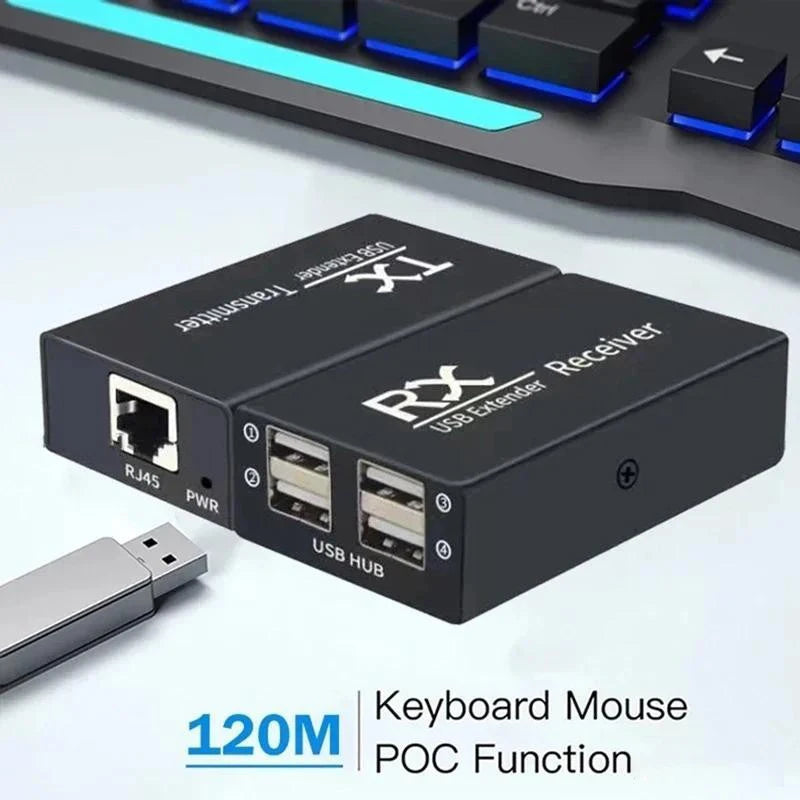 Extenseur USB 1.1 à quatre ports sur CAT6