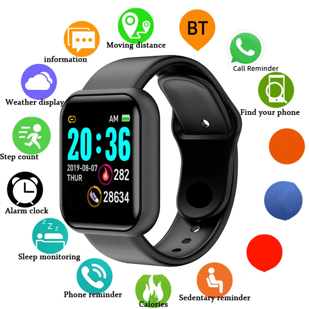 Relógio de atividade de 1.3 polegadas com suporte para a aplicação Fitpro