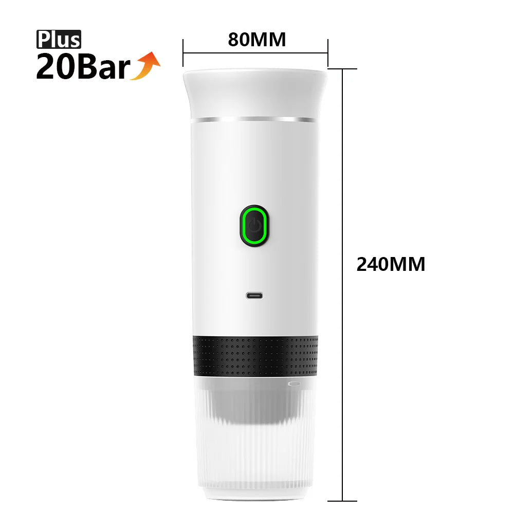 Portable Rechargeable Espresso Maker for Capsules & Ground Coffee