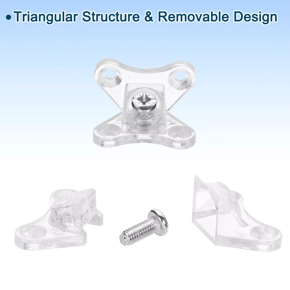 Clear Removable L-Shape Corner Brackets, 2.2 x 3.5 cm, 1-50 Pack