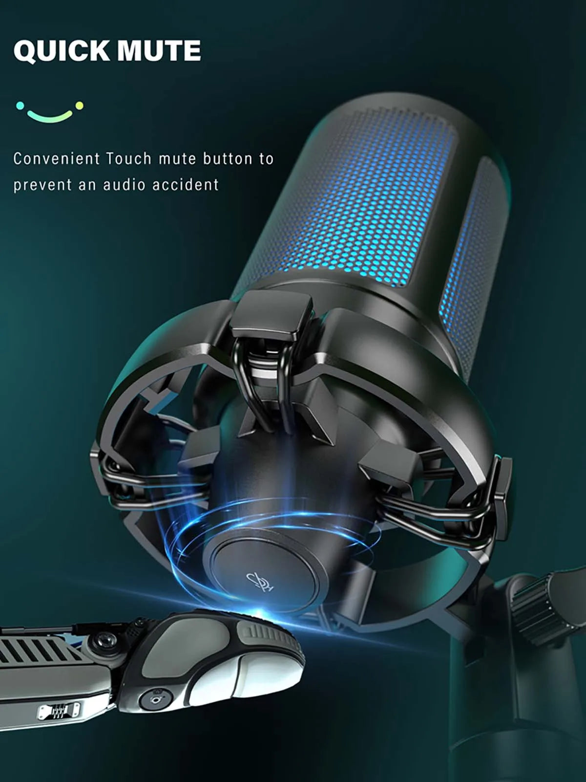 A2 RGB USB Condenser Microphone with Tripod