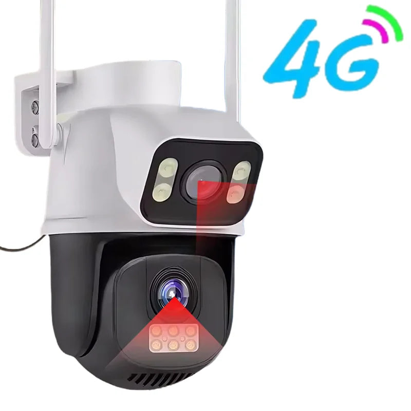 8MP 4G or WiFi Dual Lens Outdoor PTZ Security Camera