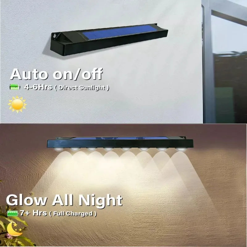 Solar Wall Accent Lights, 4/8-LED Options
