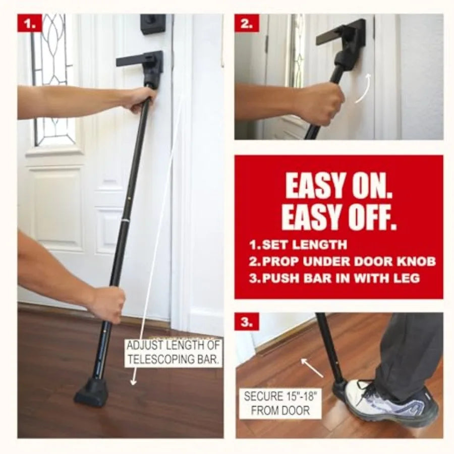 Adjustable Door Security Bar for Entry & Sliding Patio Doors
