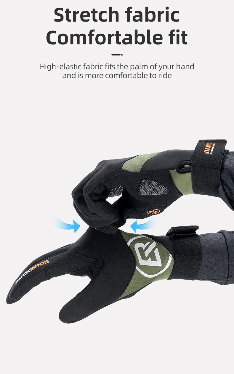 Full Finger Cycling Gloves Touchscreen Windproof Spring Autumn