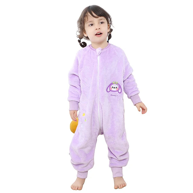 Cartoon Flannel Sleepsack Pajamas for Kids