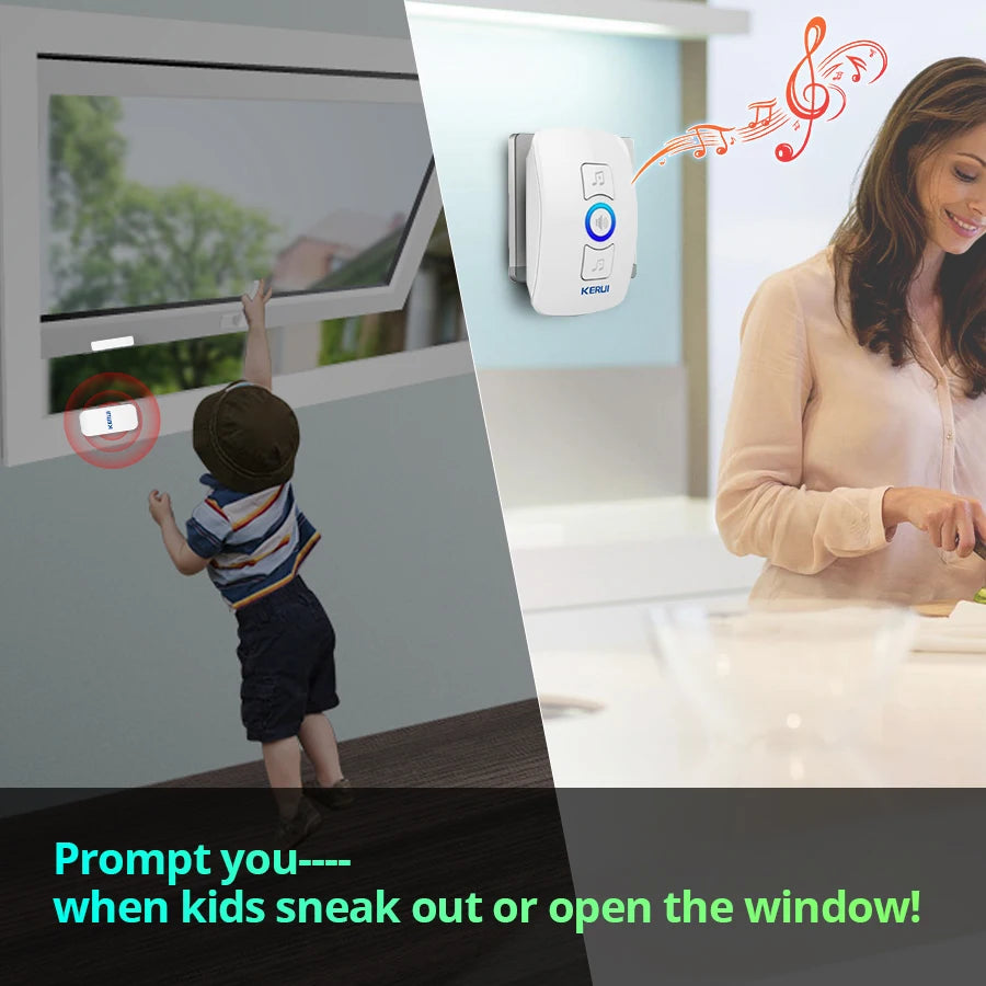 KERUI Wireless Door Sensor Doorbell with 60 Chimes, 500ft Range