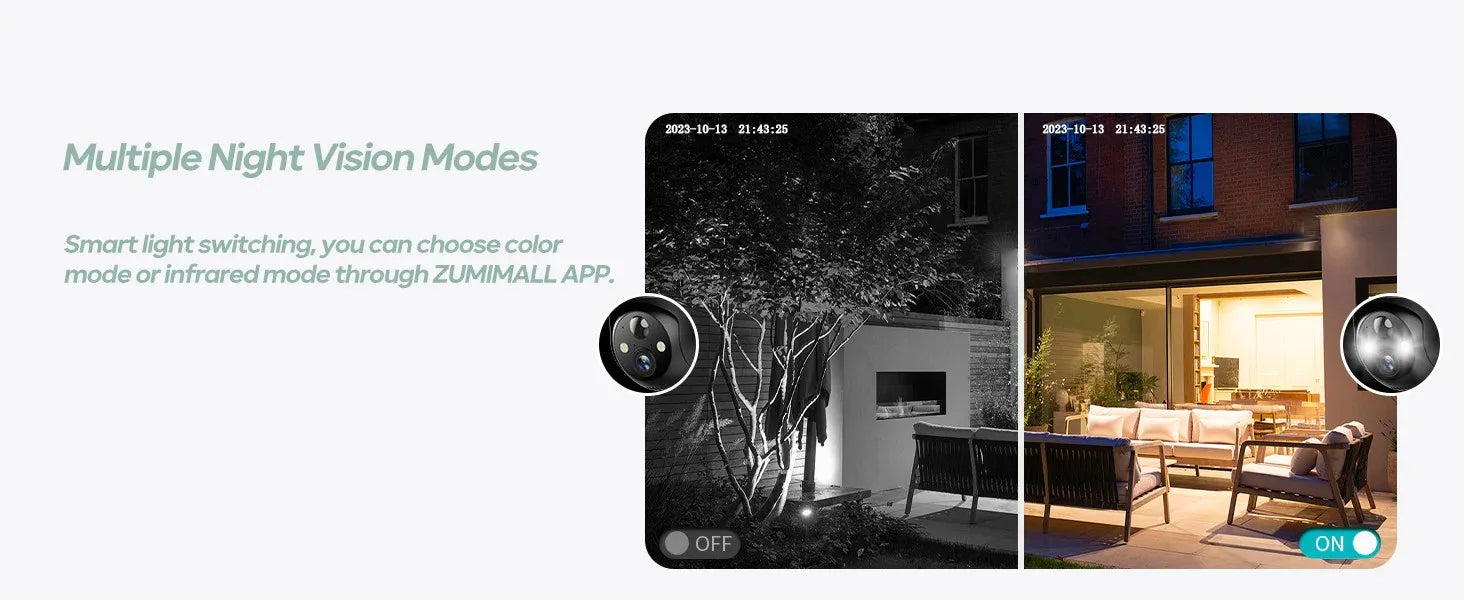 ZUMIMALL bežična sigurnosna kamera s baterijom 3MP noćni vid