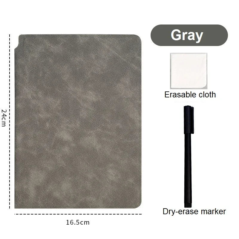 Reusable A5 Whiteboard Notebook Set with Pen and Wipe Cloth