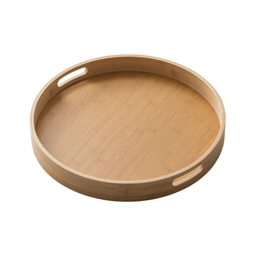 Round Wooden Serving Tray with Handle, 25 to 40 cm