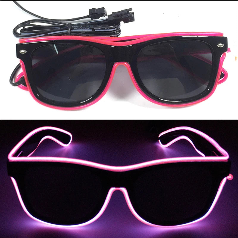 1PC Light Up LED Glasses Glow Sunglasses EL Wire Neon Glasses Glow in The Dark Party Supplies Neon Party Favors for Kids Adults