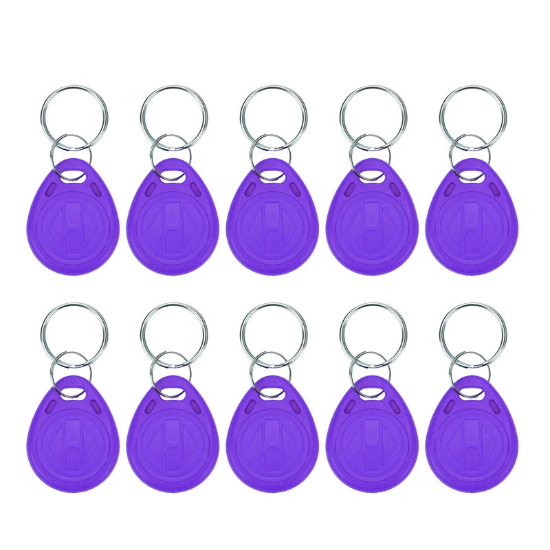 10pcs 125KHz T5577 Keyfobs Rewritable Duplicate Tag 5200 Proximity Copy Access Card ID Token Ring RFID Cloner Keychain